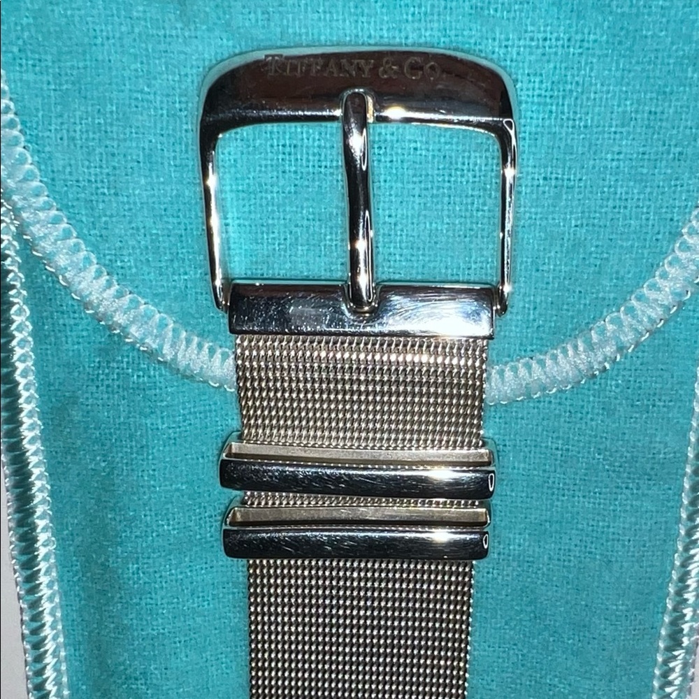 Tiffany & Co. “Somerset”  Sterling Silver Mesh Buckle Bracelet